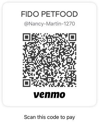 🐾 Help us feed pets in need

FIDO Pet Food Bank provides food and support to families who are struggling to care for their pets. No one should have to choose between feeding themselves and feeding their animals.

Scan the QR code to donate today.

Every dollar helps keep a pet in a loving home.